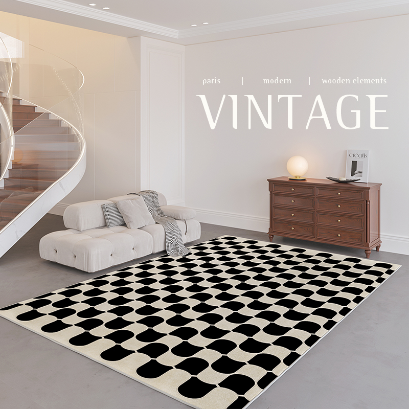 Home Textiles Plaid - Francuski Retro dywaniki do sypialni szachownica