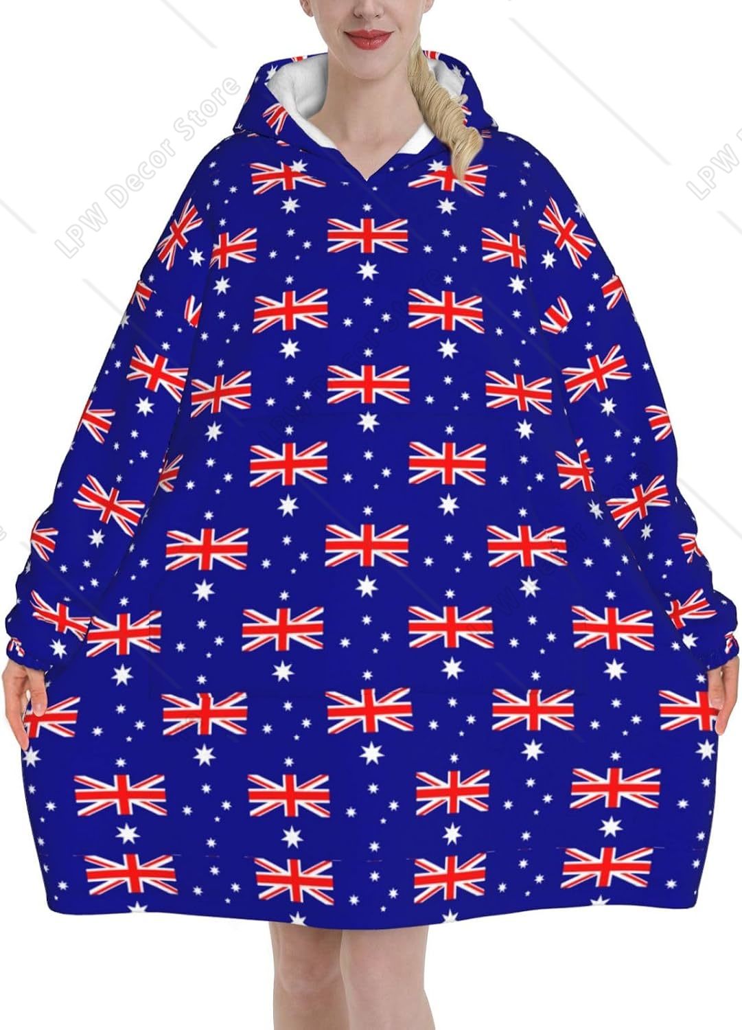 Home Textiles Australia - Duża, flanelowa bluza z kapturem, w