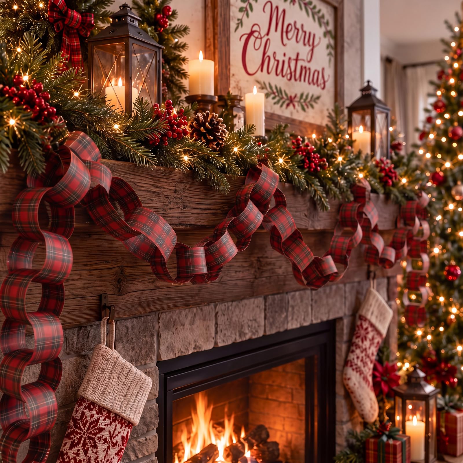 Czerwono-czarna girlanda z pap – Home Textiles Plaid recenzja i cena