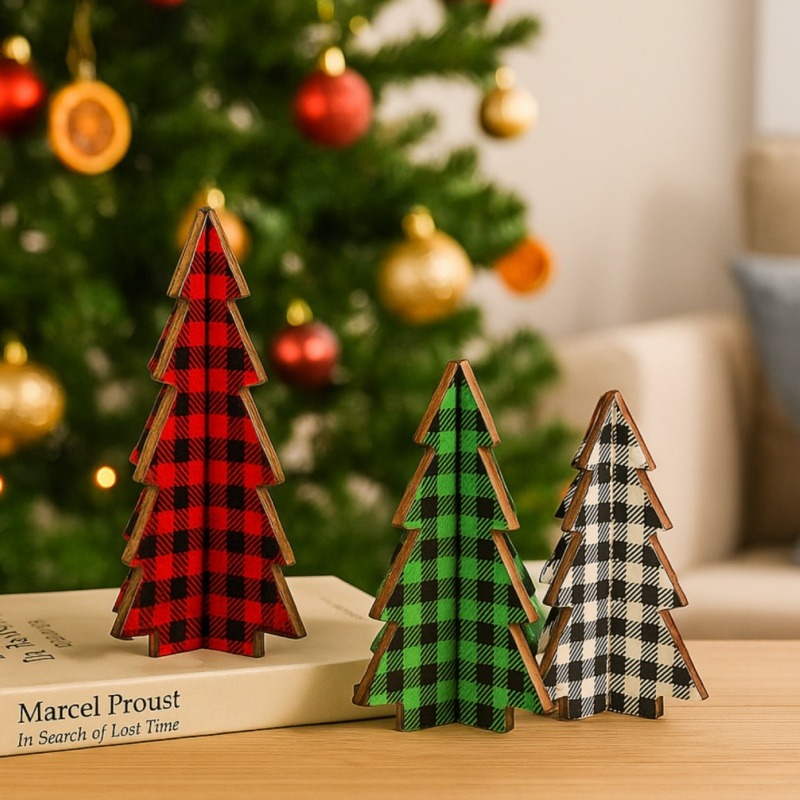 3 sztuki świątecznych dekoracj – Home Textiles Plaid recenzja i cena
